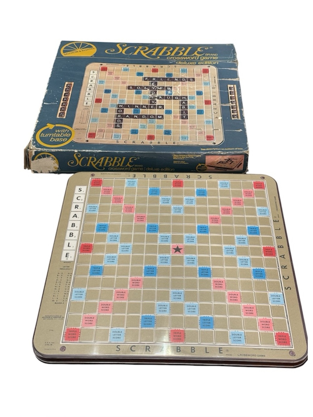 Vintage Scrabble Turntable Game Selchow & Righter 1982 Used w/ Box
